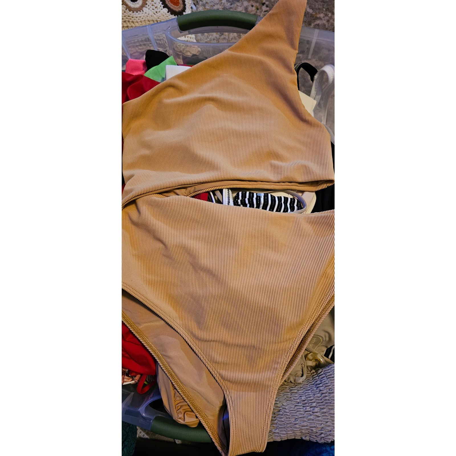 Beach Riot × Free People New Ribbed Celine One Piece $148 SMALL Gold Size S / US 4 / IT 40 - 4 Thumbnail