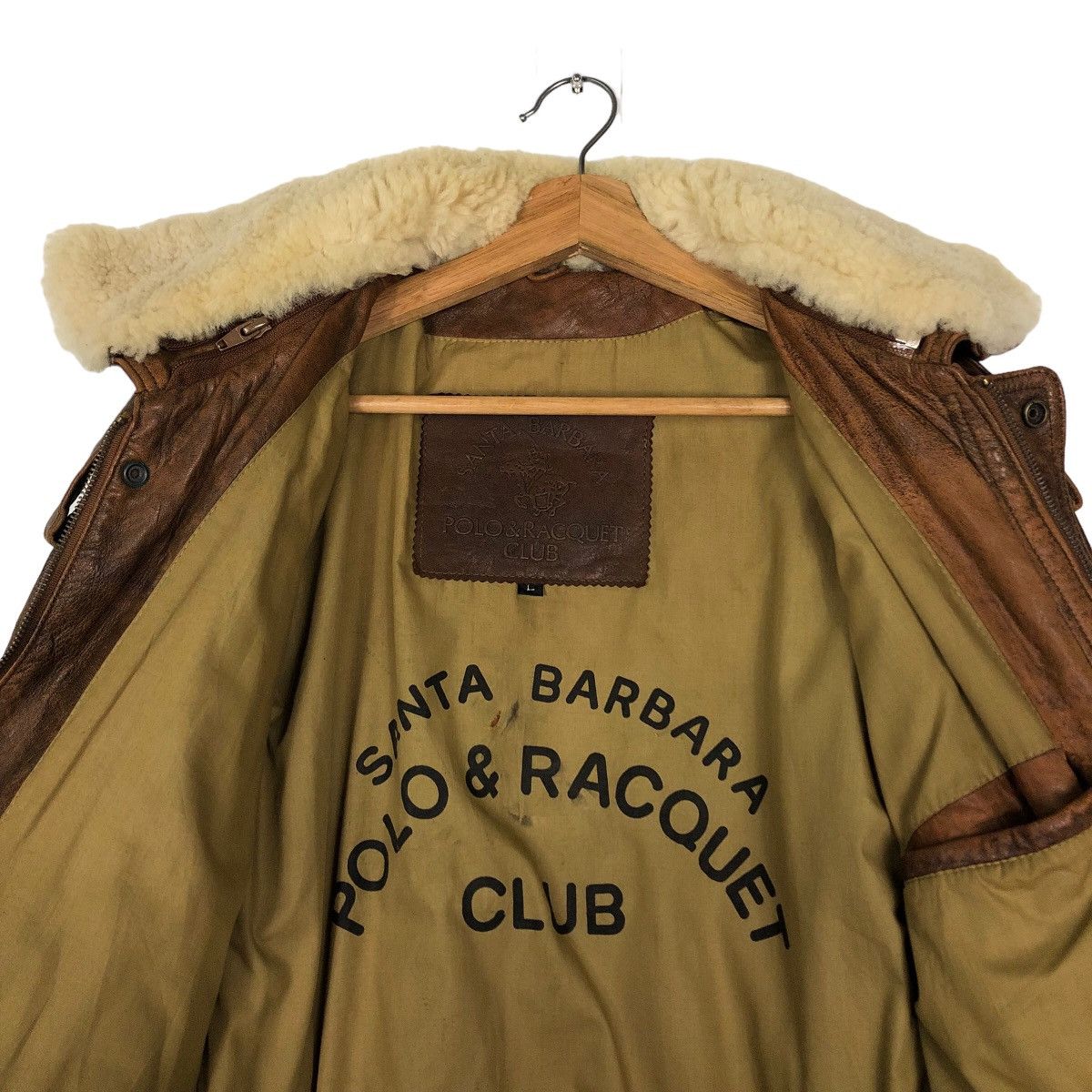 Genuine Leather 🔥80’s Vintage Bomber Leather Jacket Santa Barbara Polo Club Size US L / EU 52-54 / 3 - 12 Thumbnail
