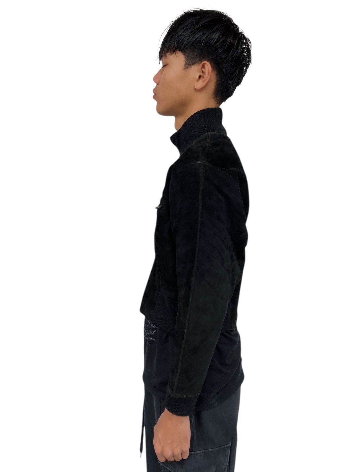 Issey Miyake “SAMPLE” 1980s Tete Homme - Suede Leather Top Size US S / EU 44-46 / 1 - 2 Thumbnail