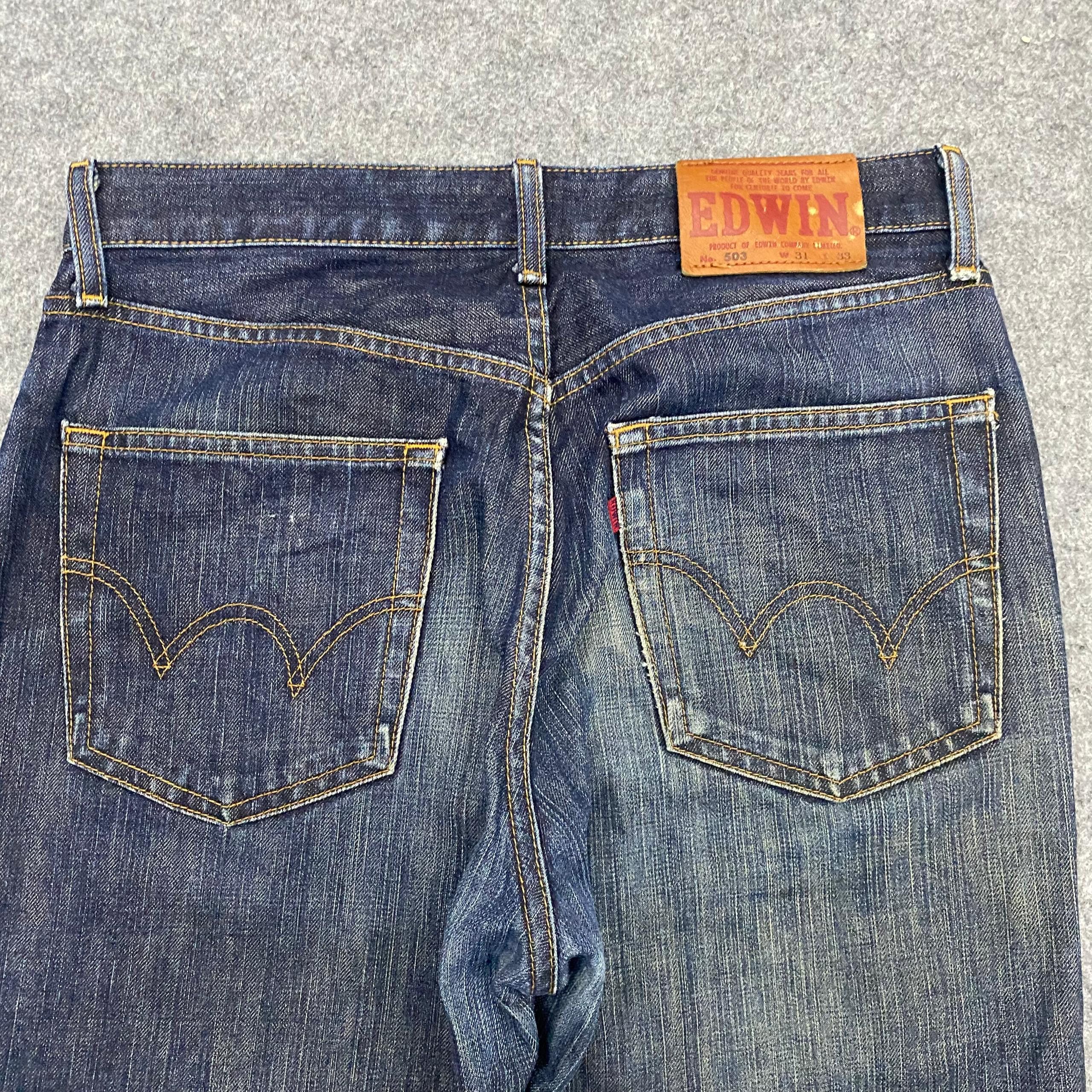 Edwin 💥Best Offer💥Vintage Edwin 503 Distressed Denim Size US 31 - 12 Thumbnail