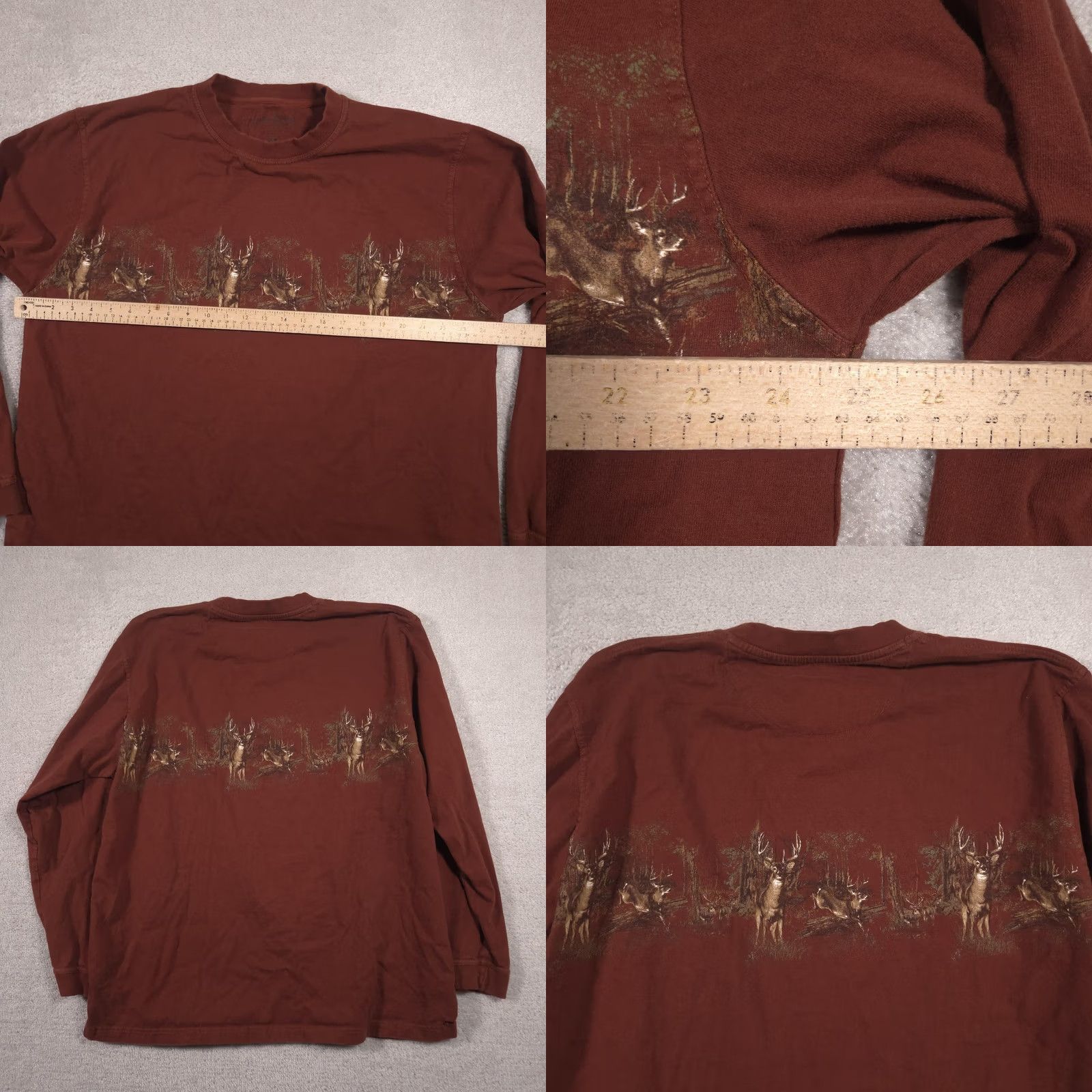 Vintage North River Outfitters Shirt Mens 2XL Brown Deer Buck Graphic Tee Long Sleeve Size US XXL / EU 58 / 5 - 8 Thumbnail