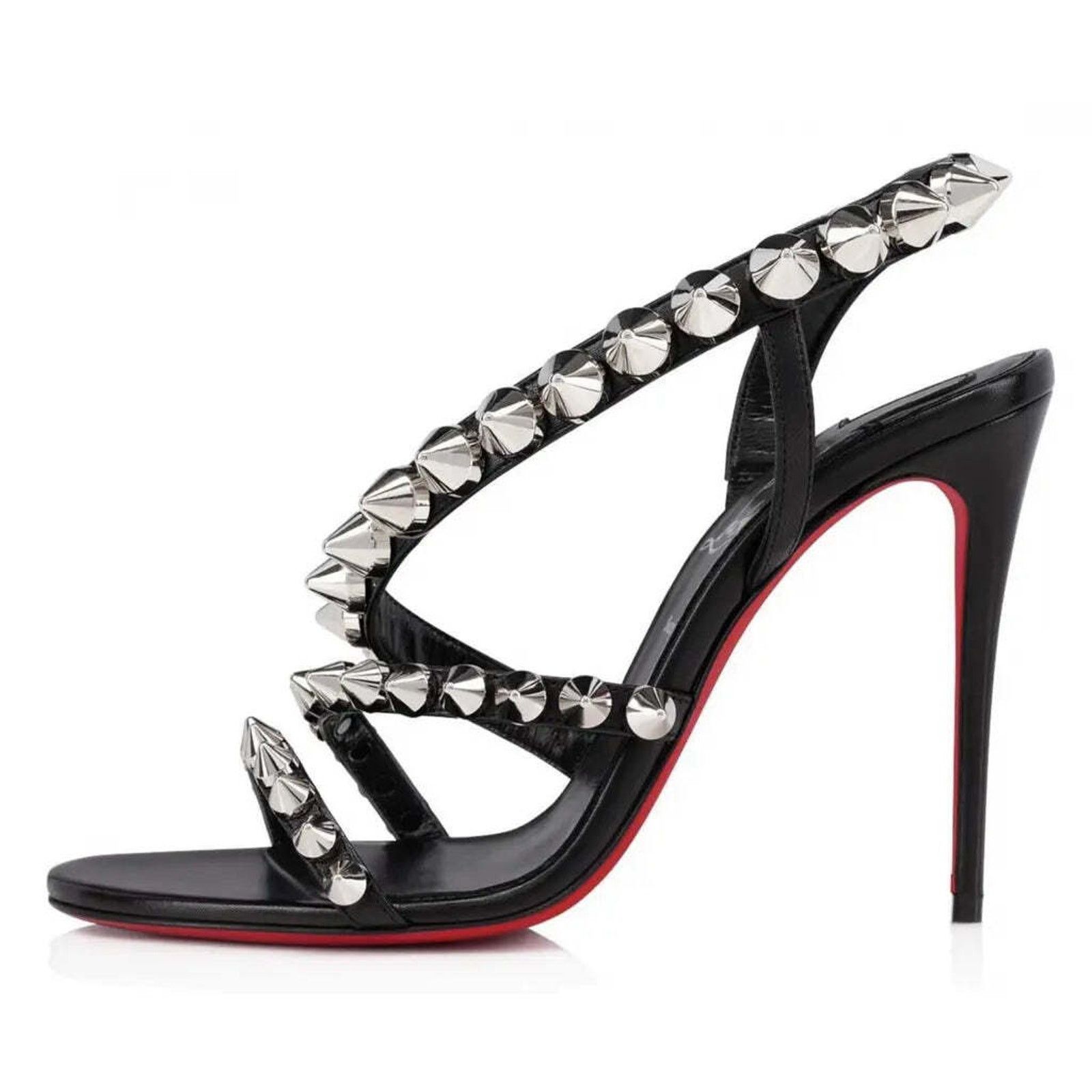 Christian Louboutin Spikita Strap 100 Black Spike Strappy Sandal Heel Pump 35 Size US 5 / IT 35 - 3 Thumbnail