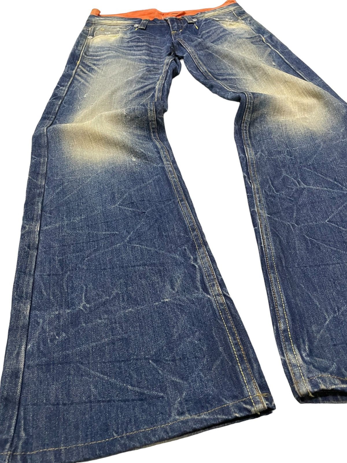 GOSTAR DE FUGA × Hysteric Glamour × Japanese Brand Red Paper Japan Mud Wash Flared Embroidery Skull Jeans Size US 29 - 6 Thumbnail