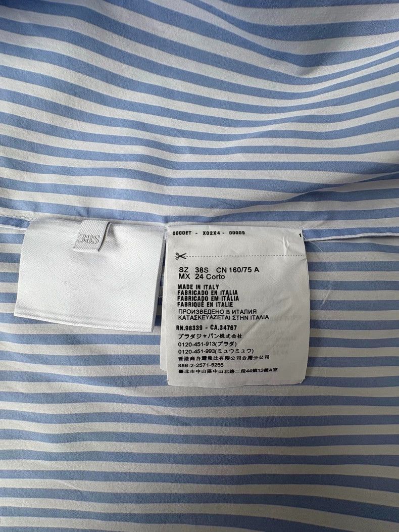 Prada Prada Cotton blue and white striped shirt Size XS / US 0-2 / IT 36-38 - 7 Thumbnail