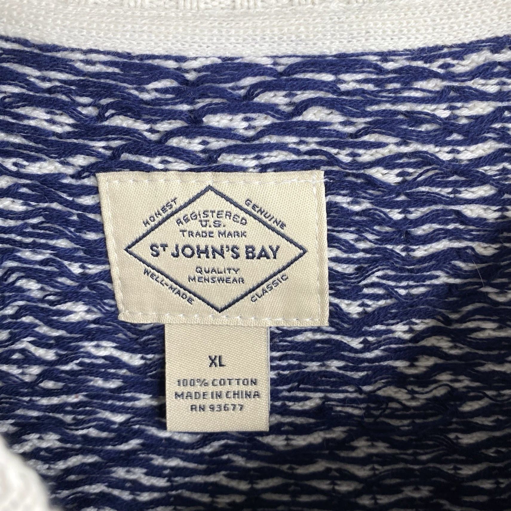 Vintage St. John's Bay Sweater Mens XL 100% Cotton Crew-Neck Pullover Deer Country NWT Size US XL / EU 56 / 4 - 3 Thumbnail