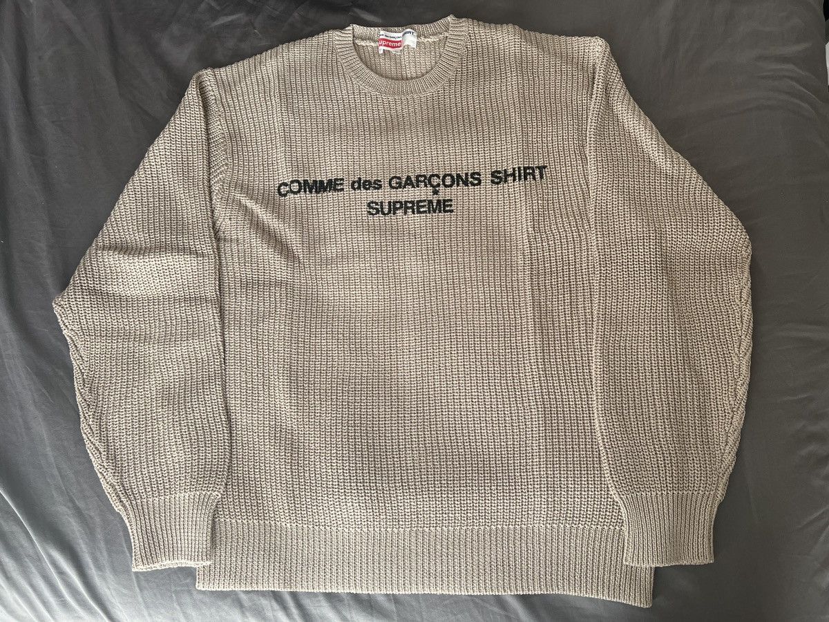 Supreme Supreme CDG Sweater Tan Size Medium FW18 Grailed