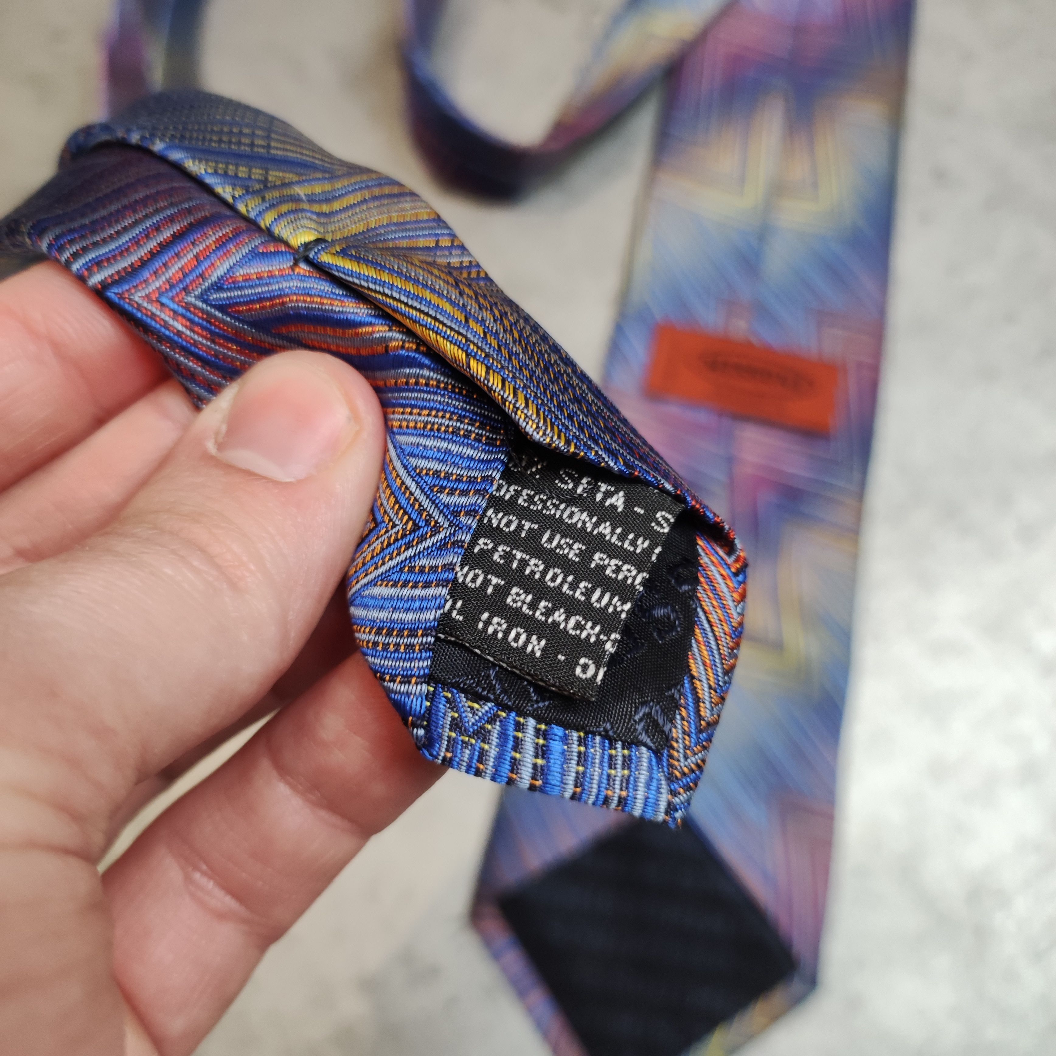 Missoni Vintage RARE 90s Missoni Cravatte Abstract Silk Tie Size ONE SIZE - 4 Thumbnail