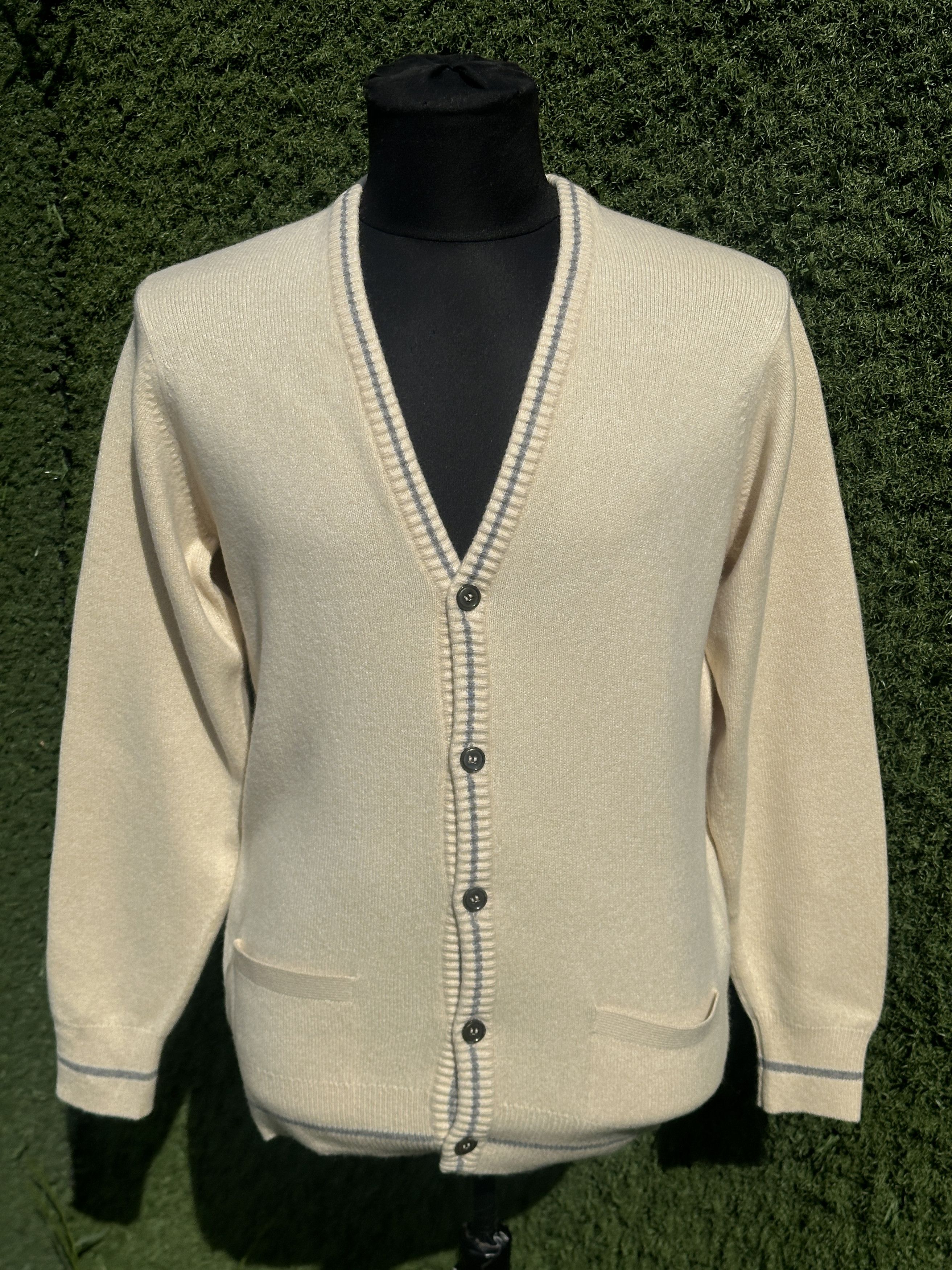 Loro Piana Knit Loro Piana 100% Cashmere Contrast Trim Cardigan 50 IT Size US M / EU 48-50 / 2 - 14 Thumbnail