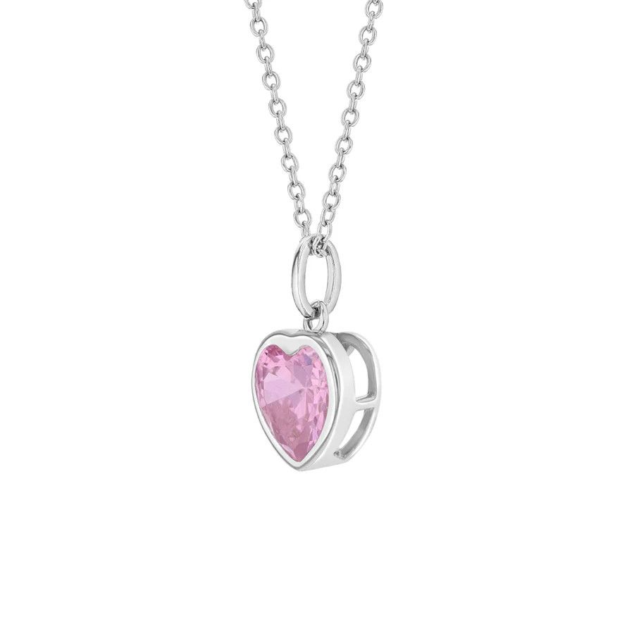 Other CZ Birthstone Heart Pendant/Necklace - Sterling Silver Size ONE SIZE - 2 Thumbnail