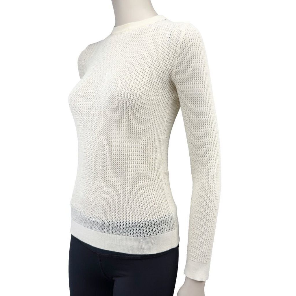 Other JUDITH & CHARLES Knit Open Mesh Beige Cream Long-Sleeves Top Size XS / US 0-2 / IT 36-38 - 2 Thumbnail