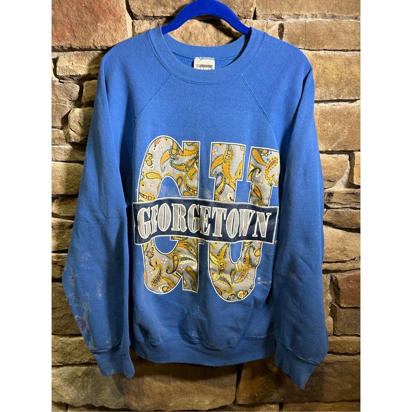 Tultex Men’s L - Vintage 1990 distressed sweatshirt crewneck George Size US L / EU 52-54 / 3 - 1 Thumbnail