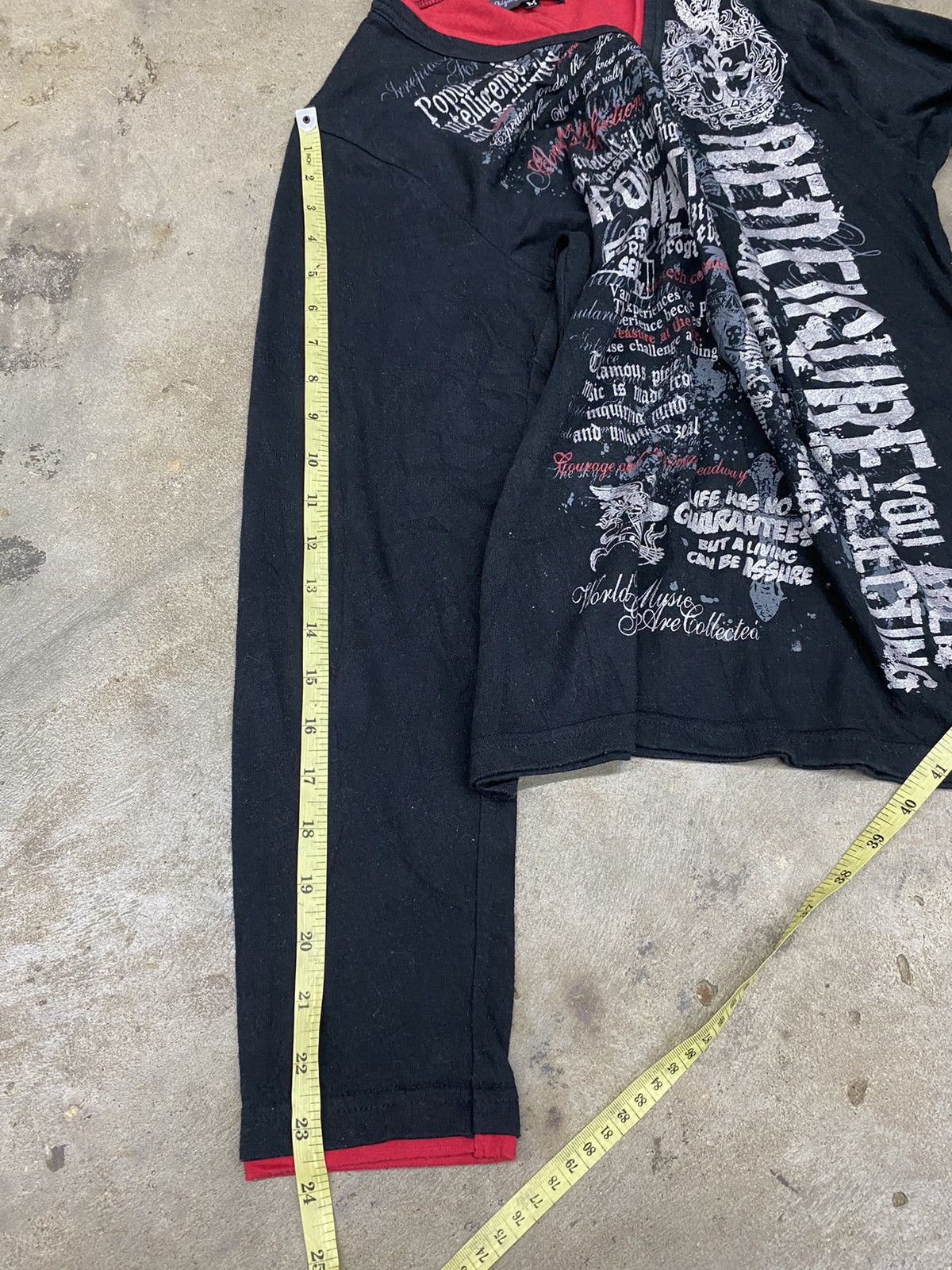 If Six Was Nine × Japanese Brand japanese brand poem double layer red figure cross longsleeve Size US M / EU 48-50 / 2 - 10 Thumbnail