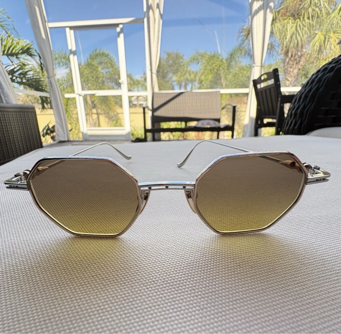 Chrome Hearts Chrome Hearts Evaculation Gold Sunglasses Size ONE SIZE - 1 Thumbnail