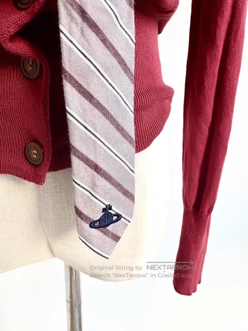 Vivienne Westwood Vivienne Westwood Deep Red Bow Tie Knitted Sweater Size L / US 10 / IT 46 - 6 Thumbnail