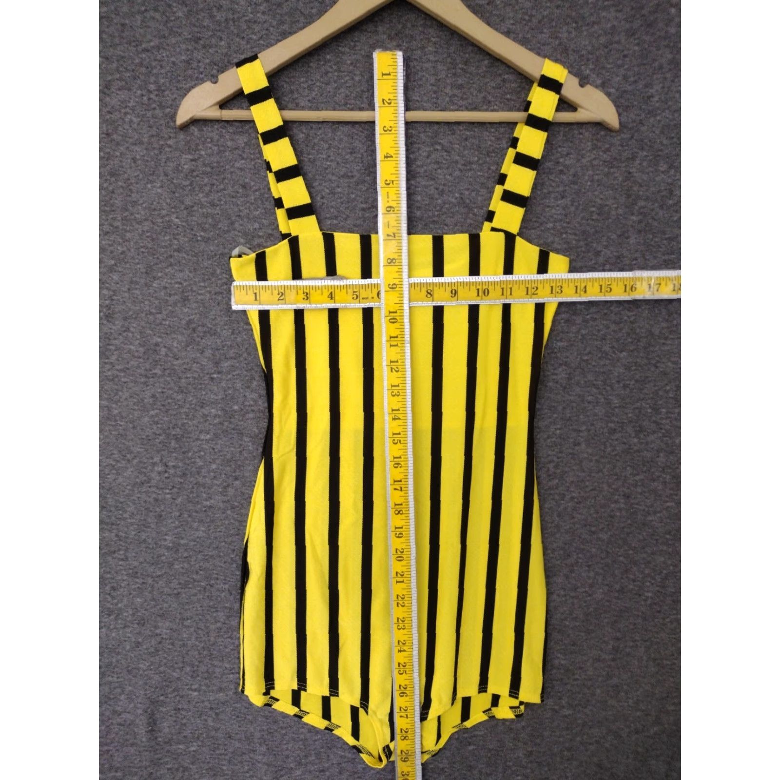 Vintage Codigo Women's One Piece Swimsuit Black Yellow Striped XS? (M) Size ONE SIZE - 5 Thumbnail