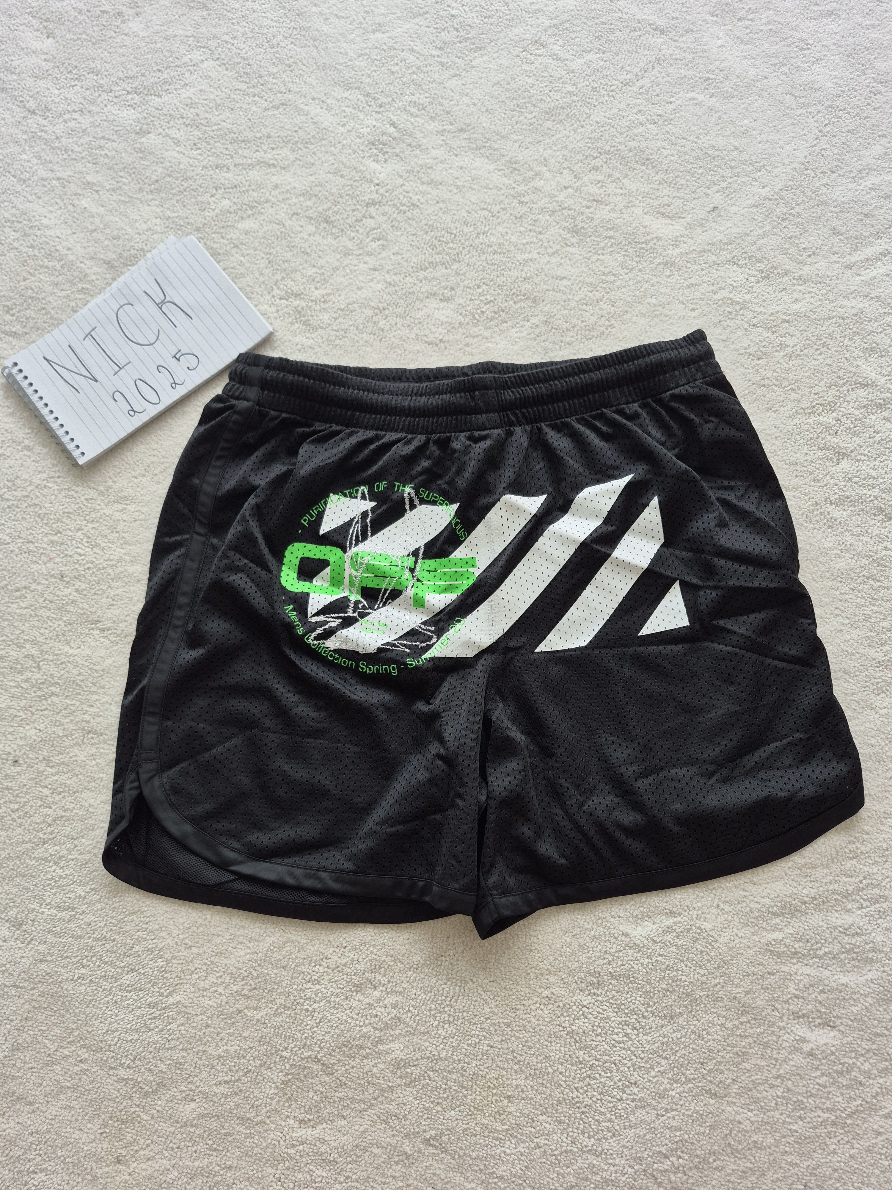 Off-White Off-White Impressionism Mesh Shorts Stencil Bottoms
