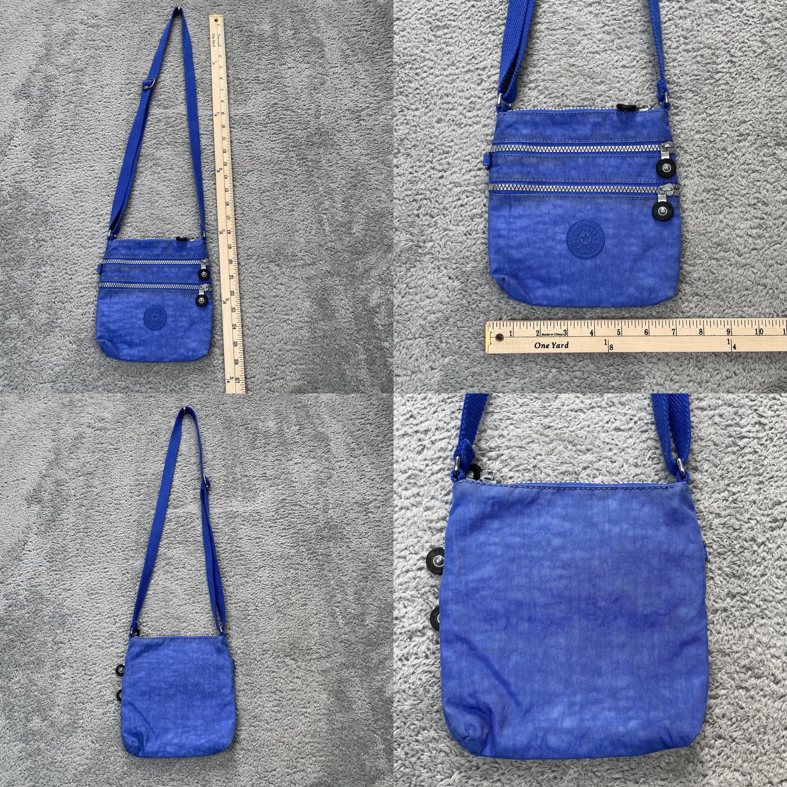 Vintage Kipling Bag Womens Blue Small Crossbody Purse Adjustable Strap Two Zip Pockets Crossbody Bag Womens Blue Small Kipling Adjustable Strap Zip Pockets Size ONE SIZE - 8 Thumbnail