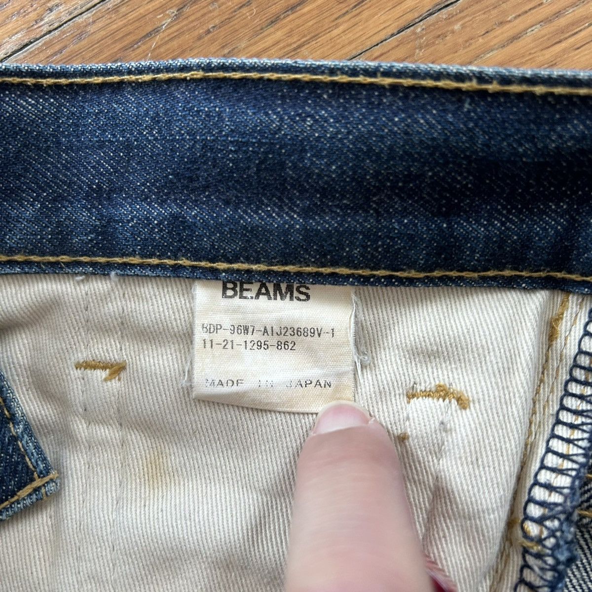 Beams Japan Distressed and Faded Straight Leg Raw Denim Jeans Size US 34 / EU 50 - 7 Thumbnail