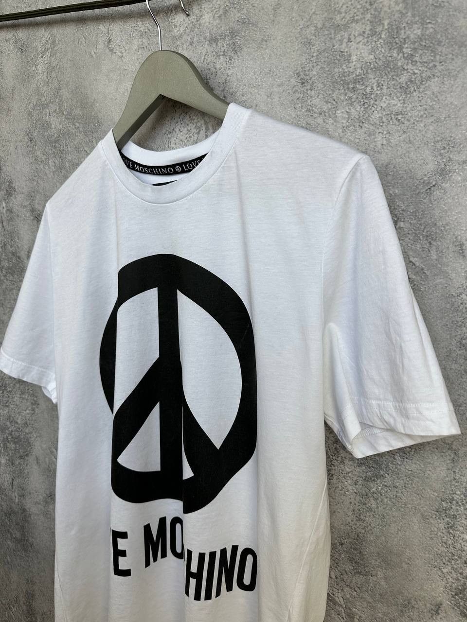Moschino Love Moschino Big Peace Logo T-Shirt SS Crew Neck Tee Size US L / EU 52-54 / 3 - 5 Thumbnail