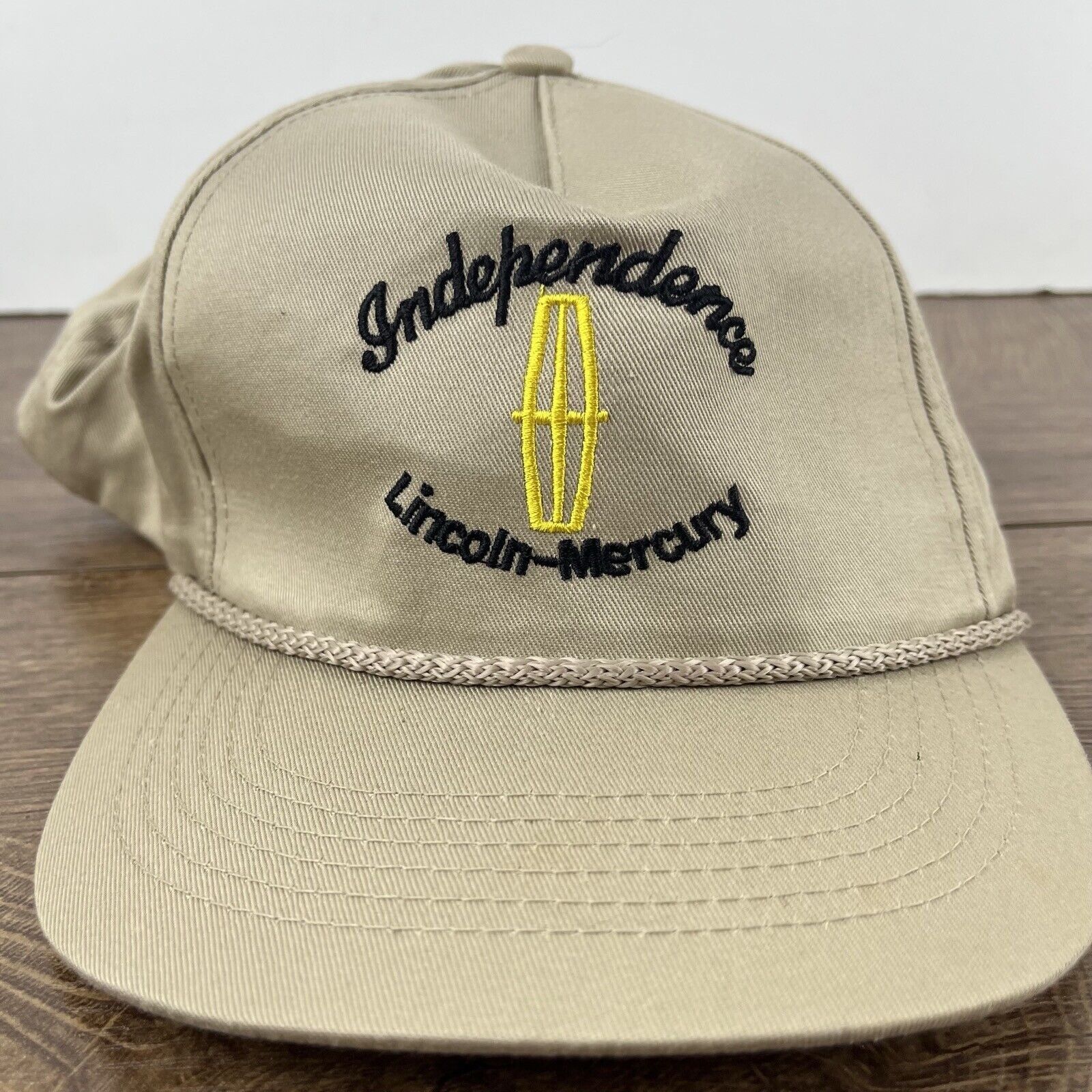 Other Independence Lincoln Mercury Hat Brown Adjustable Hat Tan Ad Size ONE SIZE - 5 Thumbnail