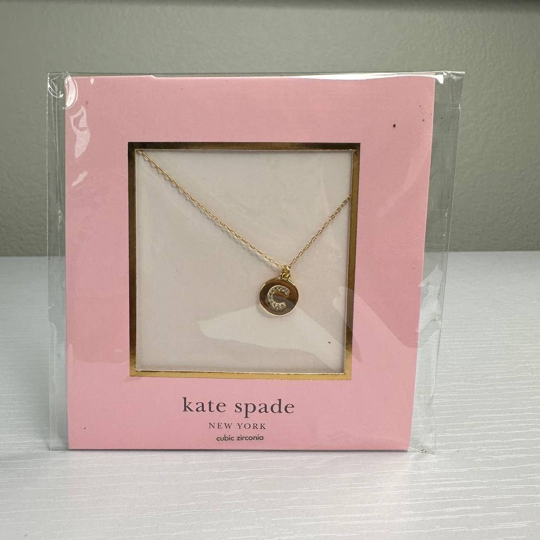 Kate Spade Kate Spade C Initial Pave Initial Mini Pendant Necklace Size ONE SIZE - 1 Thumbnail