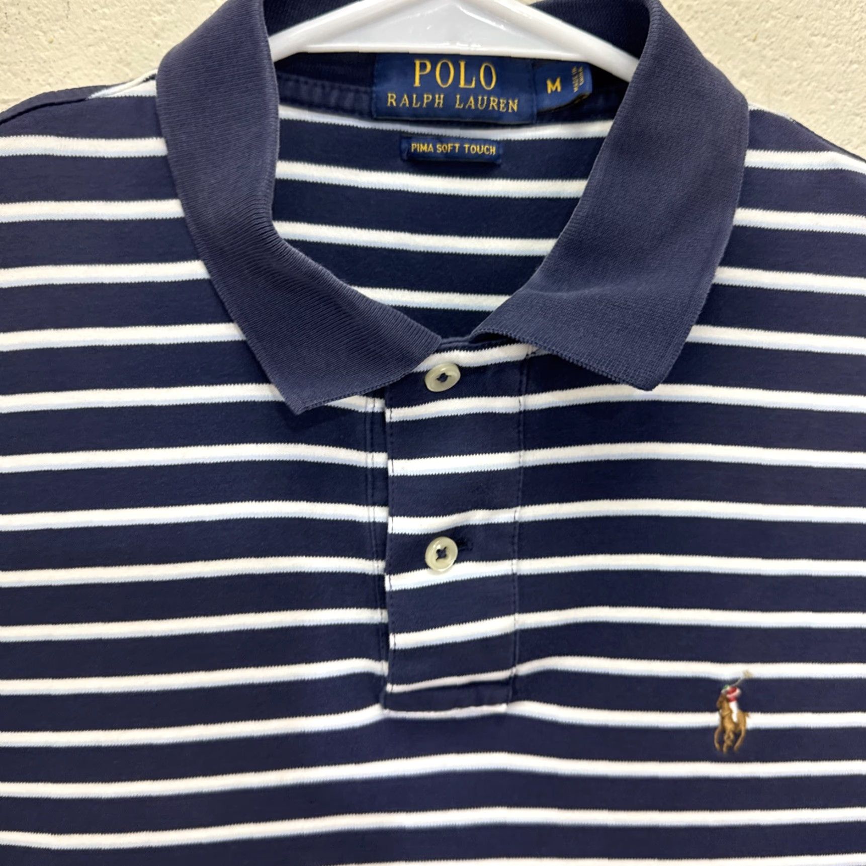 Polo Ralph Lauren VINTAGE Polo Ralph Lauren Men's Polo Shirt Short Sleeve Striped Navy White Slim Fit Casual Size US M / EU 48-50 / 2 - 3 Thumbnail