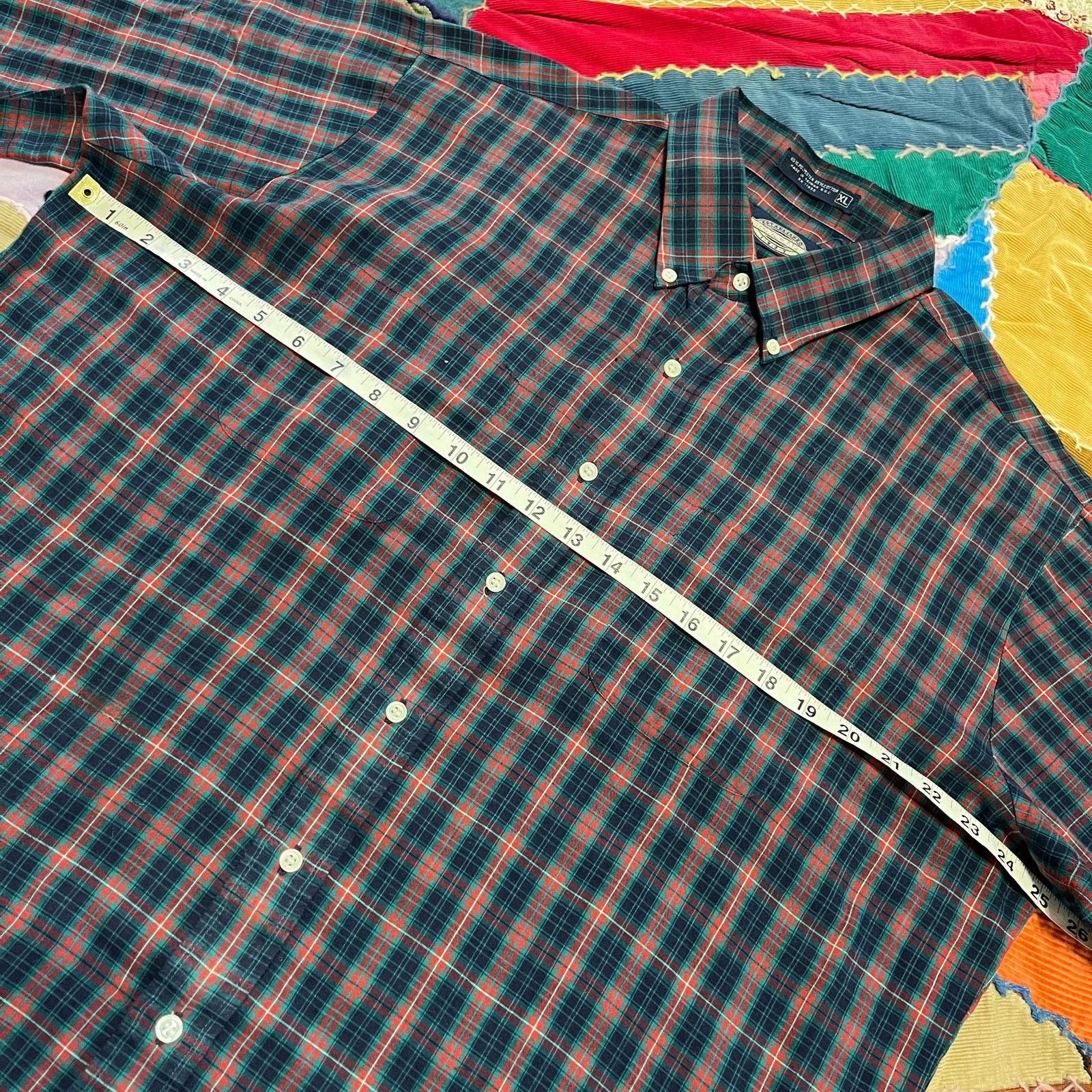 Towncraft Vintage Towncraft Red/Navy/Green Button Up Long Sleeve Shirt Size US XL / EU 56 / 4 - 5 Thumbnail