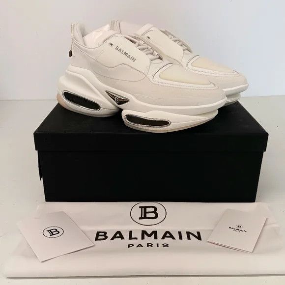 Balmain Balmain Men's White B-Bold Low-Top Sneakers - EU44/US11 Size US 11 / EU 44 - 1 Thumbnail