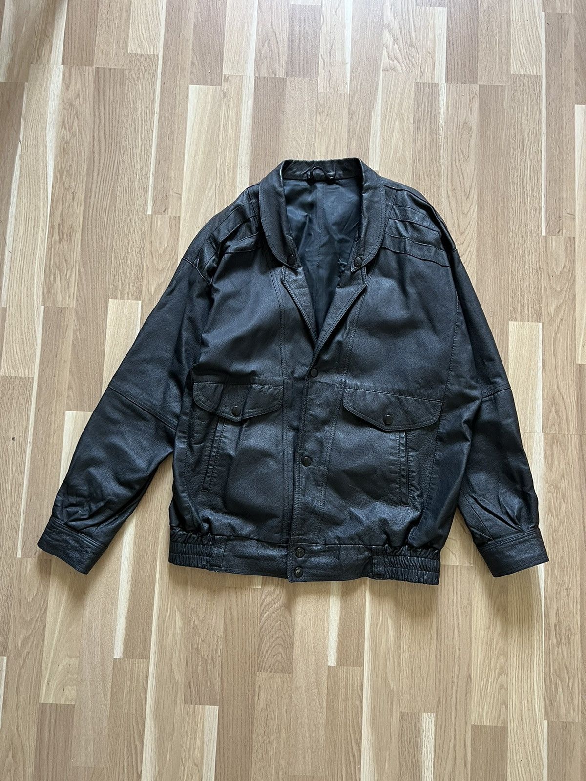 Vintage Vintage leather jacket bomber punk avant garde Size US L / EU 52-54 / 3 - 2 Thumbnail