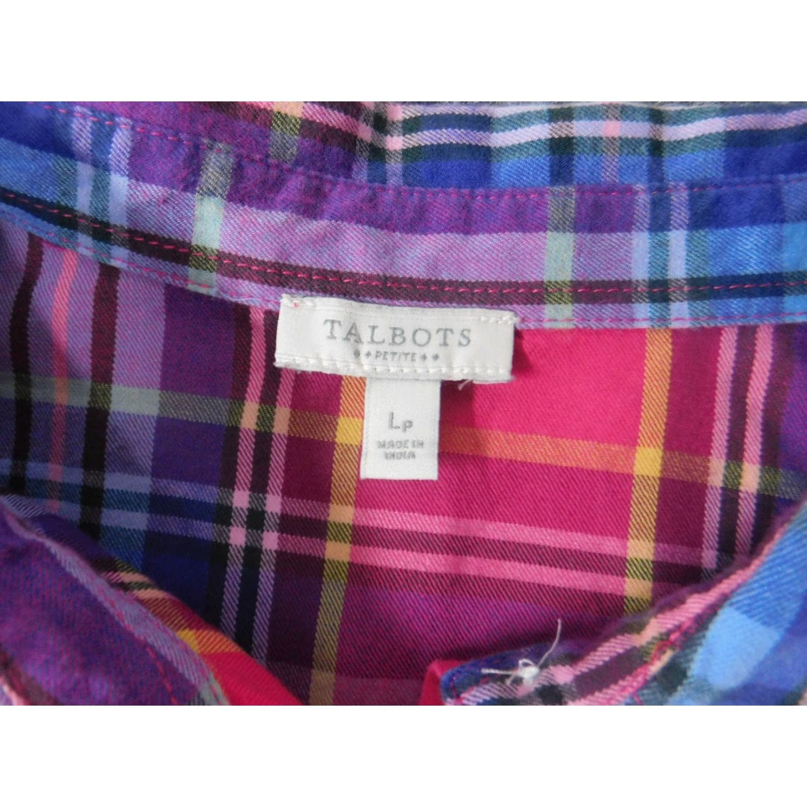 Talbots Talbots Womens Button-Up Blouse LP Petites Red Solid Knit Cotton Classic Fitted Sleeve Button-Up Casual Womens Size PL Size L / US 10 / IT 46 - 4 Thumbnail