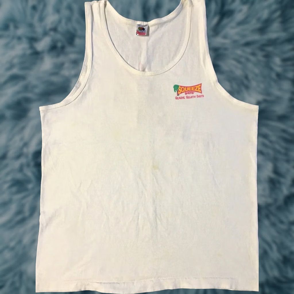 Vintage VINTAGE Squeeze This! Squeeze Gelatin Shots Tank Top M White Beer Grunge 90s Funny Mens Shirt Tee Size US M / EU 48-50 / 2 - 1 Thumbnail