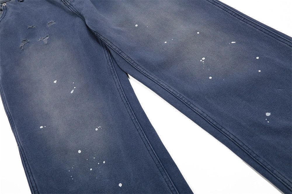 Japanese Brand × Jean Men's punk trend distressed washed ink-splashed ripped jeans Size US 32 / EU 48 - 6 Thumbnail