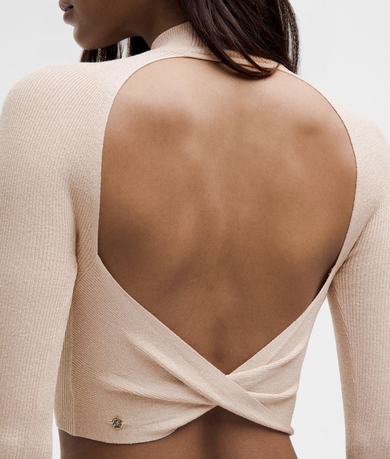 Lululemon Lululemon Glitter Knit Twist-Back Long-Sleeve Shirt Studio Size XS / US 0-2 / IT 36-38 - 3 Thumbnail