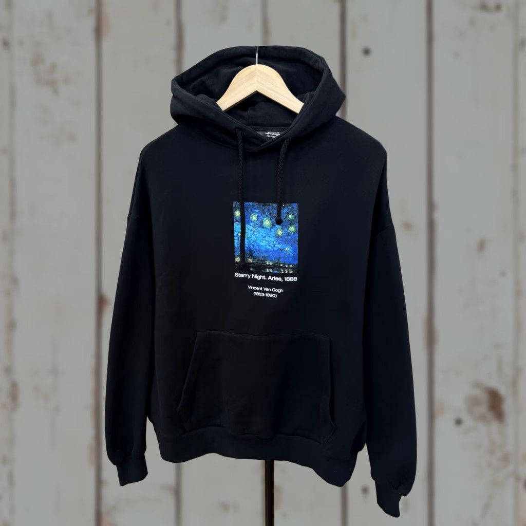 Vintage Y2K Vincent van Gogh Starry Night Arles 1888 Hoodie Rare M Black Mens Hoodie VINTAGE? Size US M / EU 48-50 / 2 - 1 Thumbnail