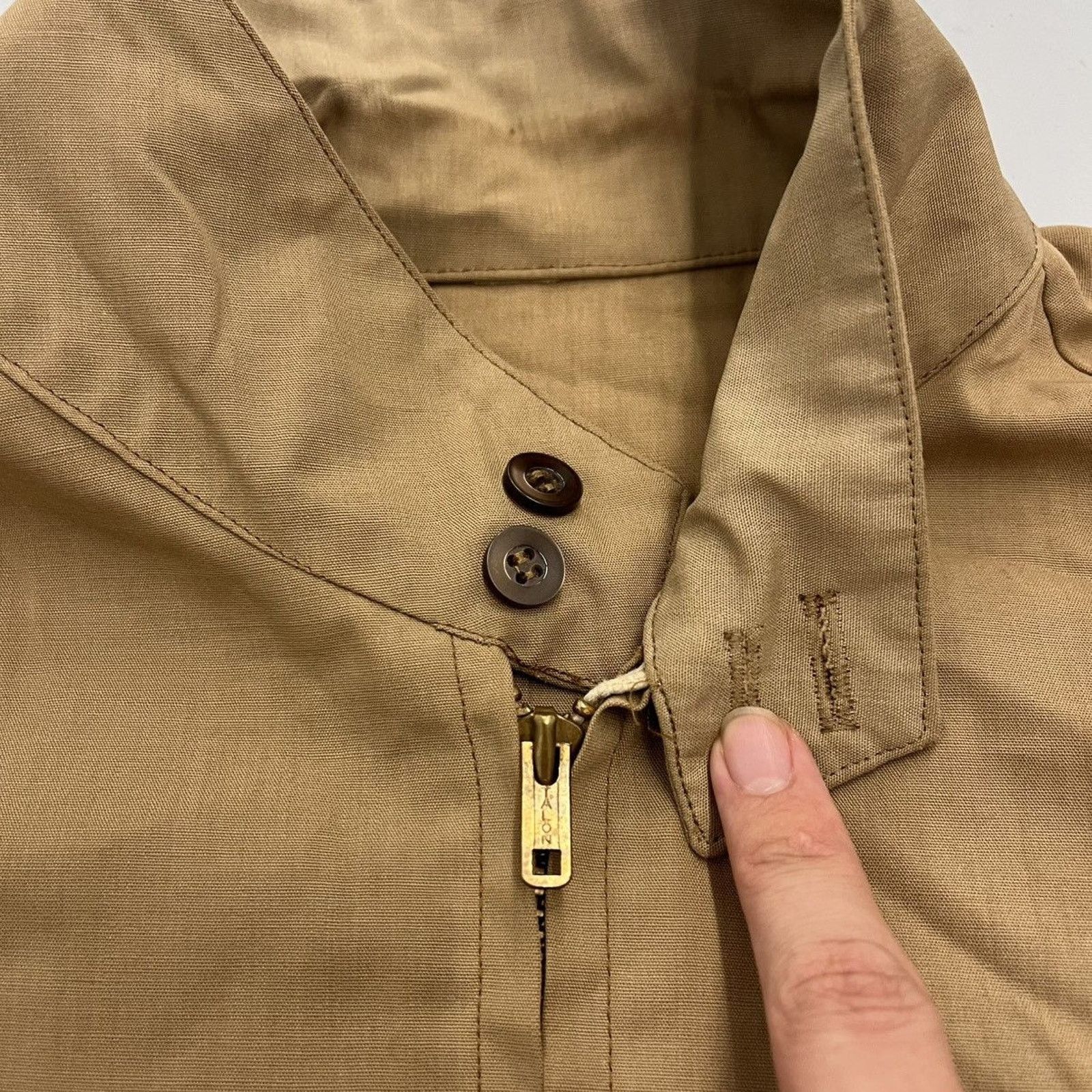 Other Vintage 60s Tan Thin Polyester Spring Boxy Bomber Jacket Size US L / EU 52-54 / 3 - 4 Thumbnail