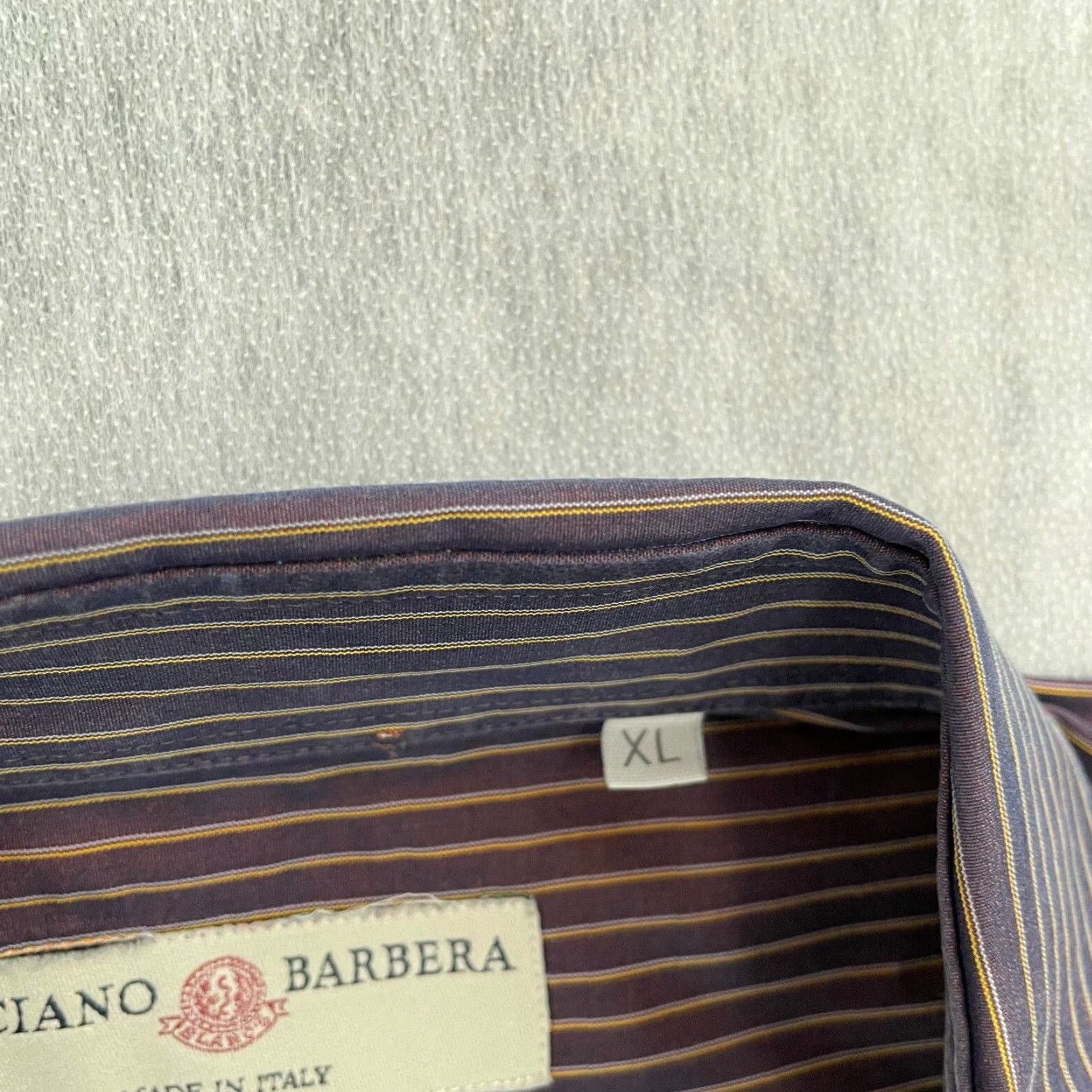 Vintage VINTAGE Luciano Barbera Shirt Mens XL Long Sleeve Button Up Striped Purple Italy Designer Size US XL / EU 56 / 4 - 7 Thumbnail