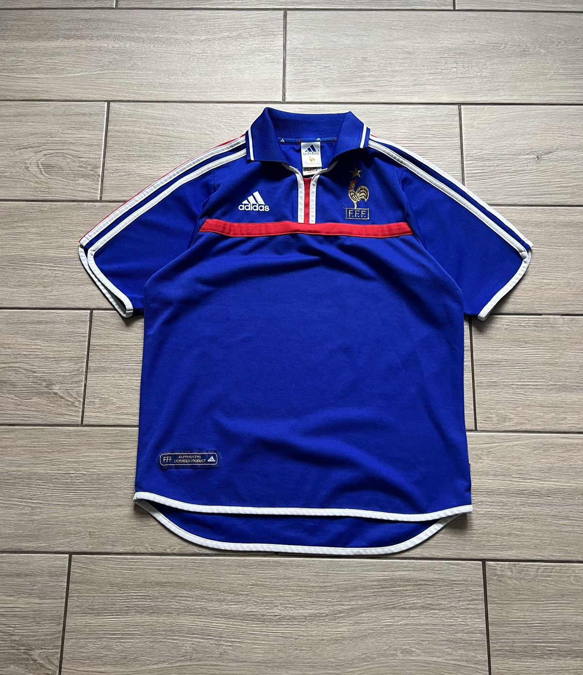 Adidas × Vintage FRANCE 2000 2002 HOME FOOTBALL SOCCER JERSEY ADIDAS sz XL Size US XL / EU 56 / 4 - 10 Thumbnail