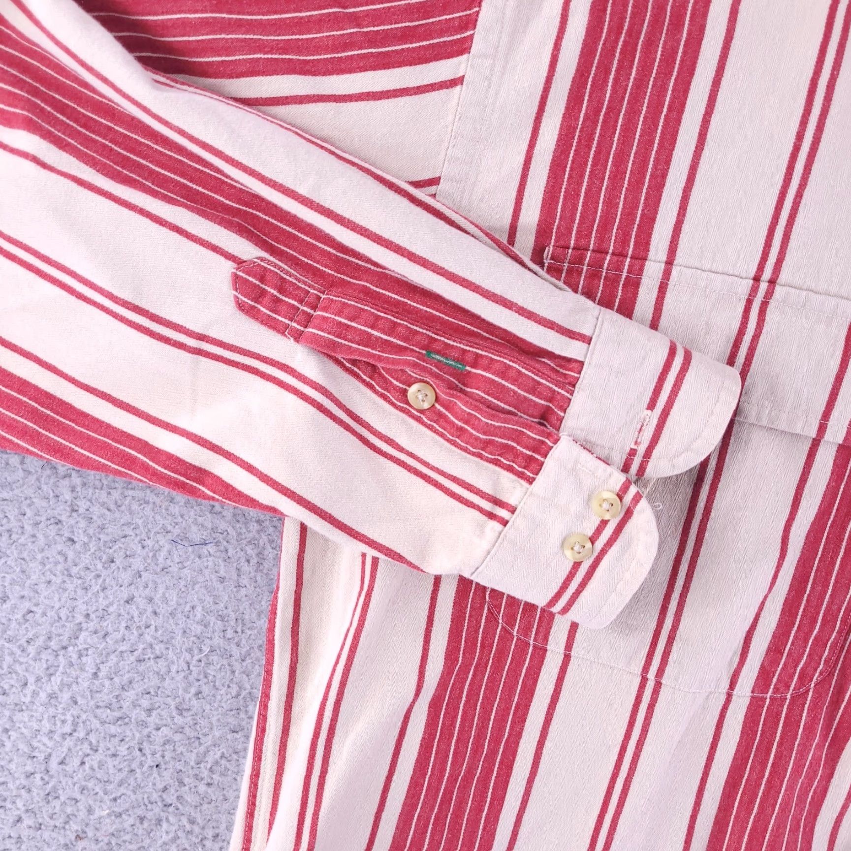 Tommy Hilfiger VINTAGE Tommy Hilfiger Shirt Mens XL Red Stripe Retro Button Long Sleeve Bowling Size US XL / EU 56 / 4 - 6 Thumbnail