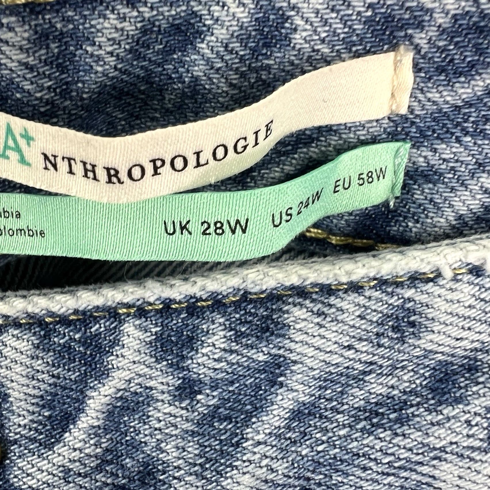 Anthropologie ANTHROPOLOGIE Pilcro Distressed Baggy Denim Jeans Womens 24W 48X30 Blue NWT Jeans Size 42" / US 20 - 7 Thumbnail