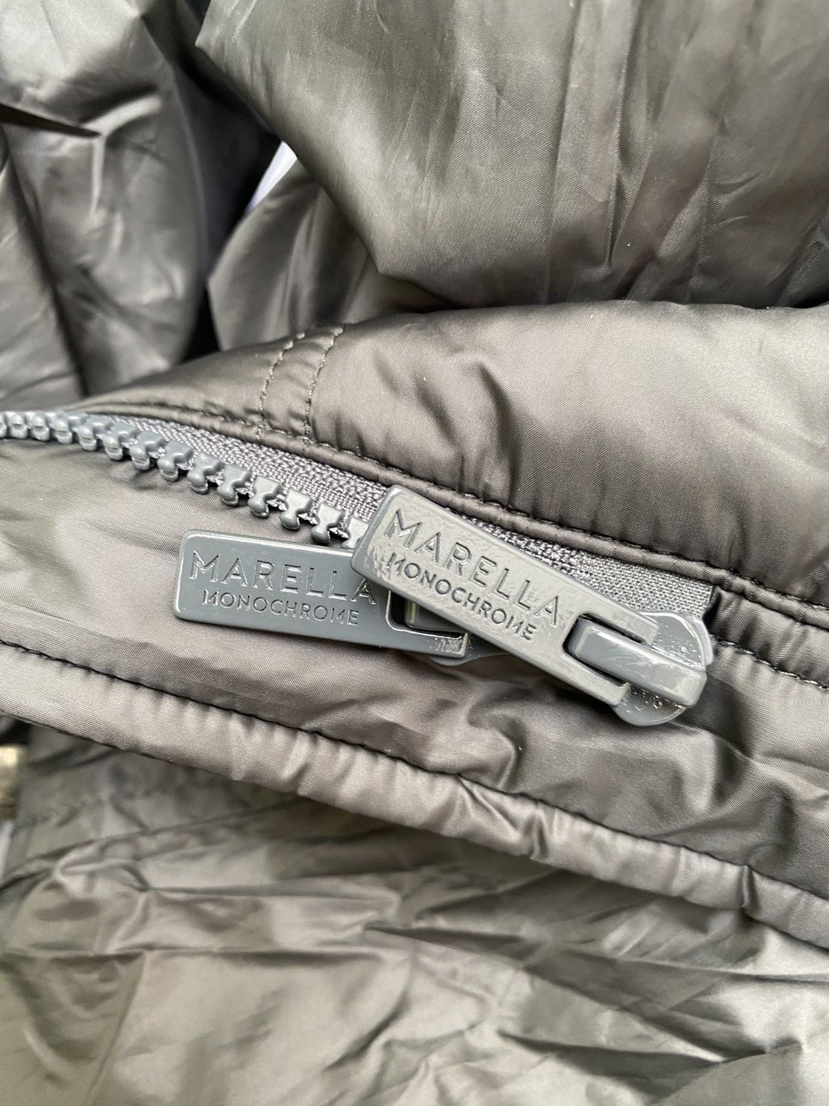 Marella × Max Mara Marella Monochrome Hooded Coat Size XS / US 0-2 / IT 36-38 - 14 Thumbnail