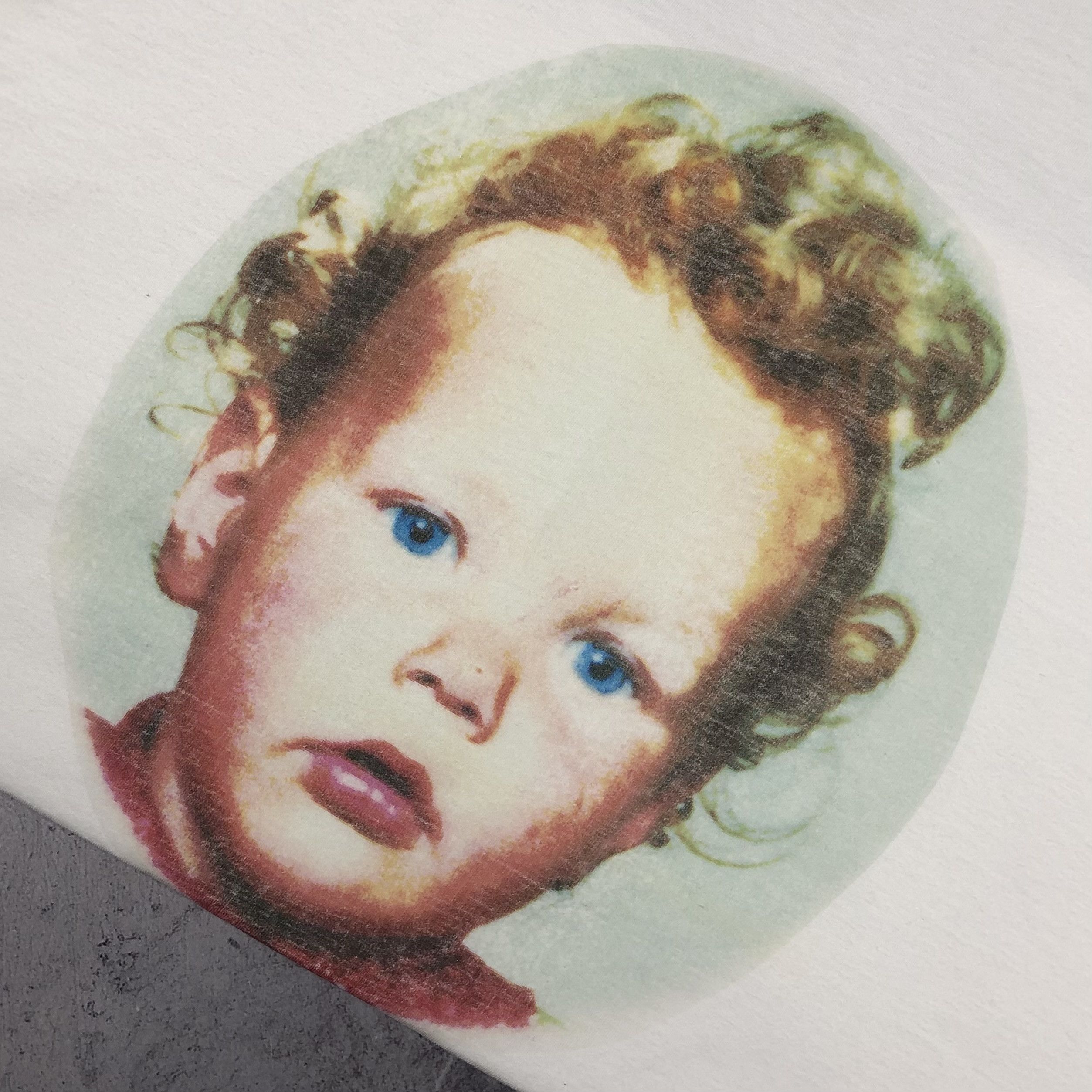 Vintage Vintage Creepy Bizarre Baby Graphic Face Tee Size US L / EU 52-54 / 3 - 3 Thumbnail
