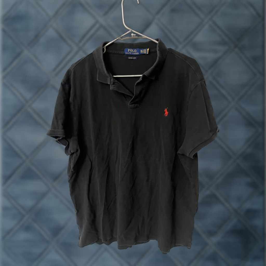 Polo Ralph Lauren Polo Ralph Lauren Custom Fit Shirt Adult 2XL Black Short Sleeve Cotton Logo Embroidered Slim Button Collared Mens Size US XXL / EU 58 / 5 - 1 Thumbnail