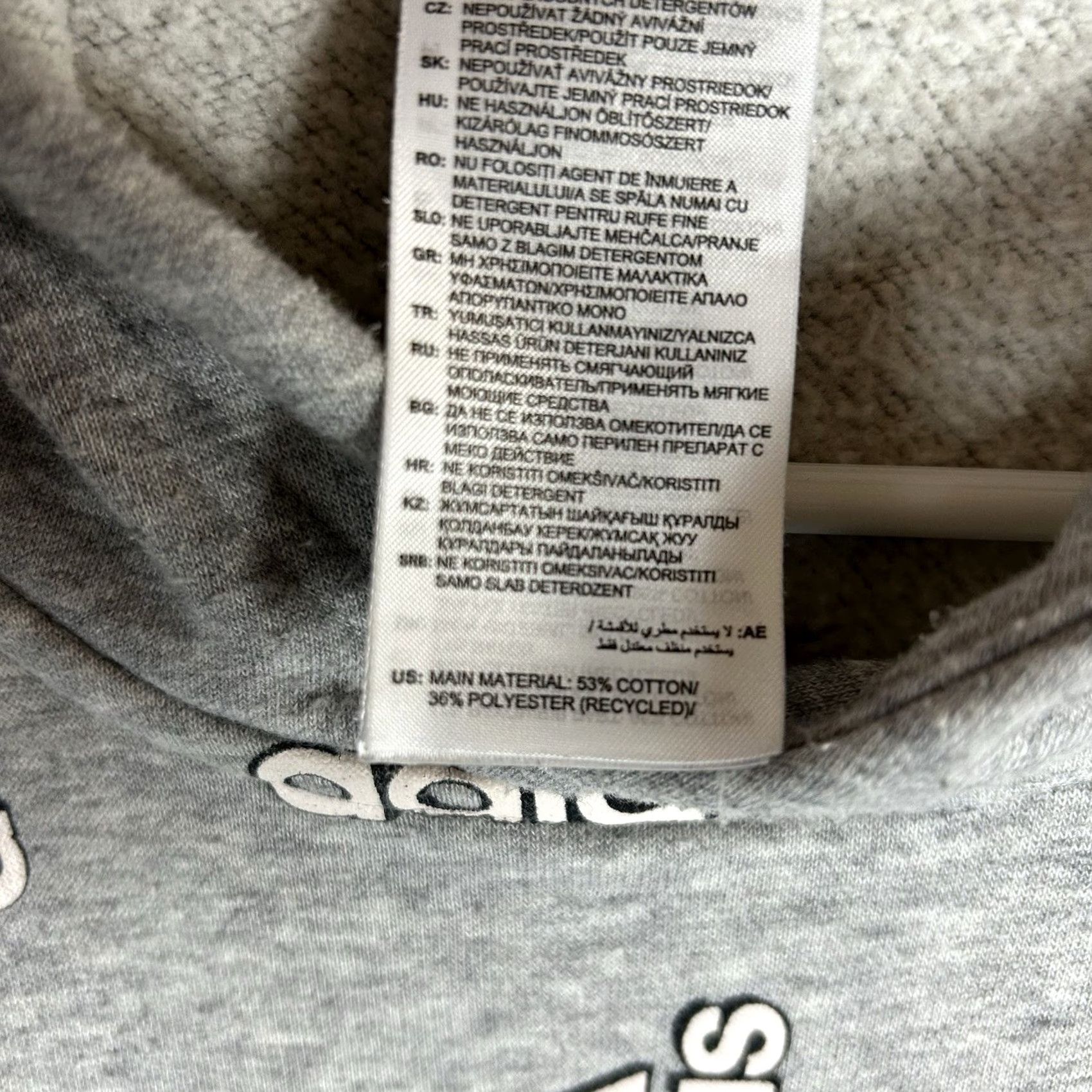 Adidas Adidas Hoodie Mens Medium Gray All Over Print Graphic Print Hooded Sweatshirt Sports Shirt? Size US M / EU 48-50 / 2 - 5 Thumbnail