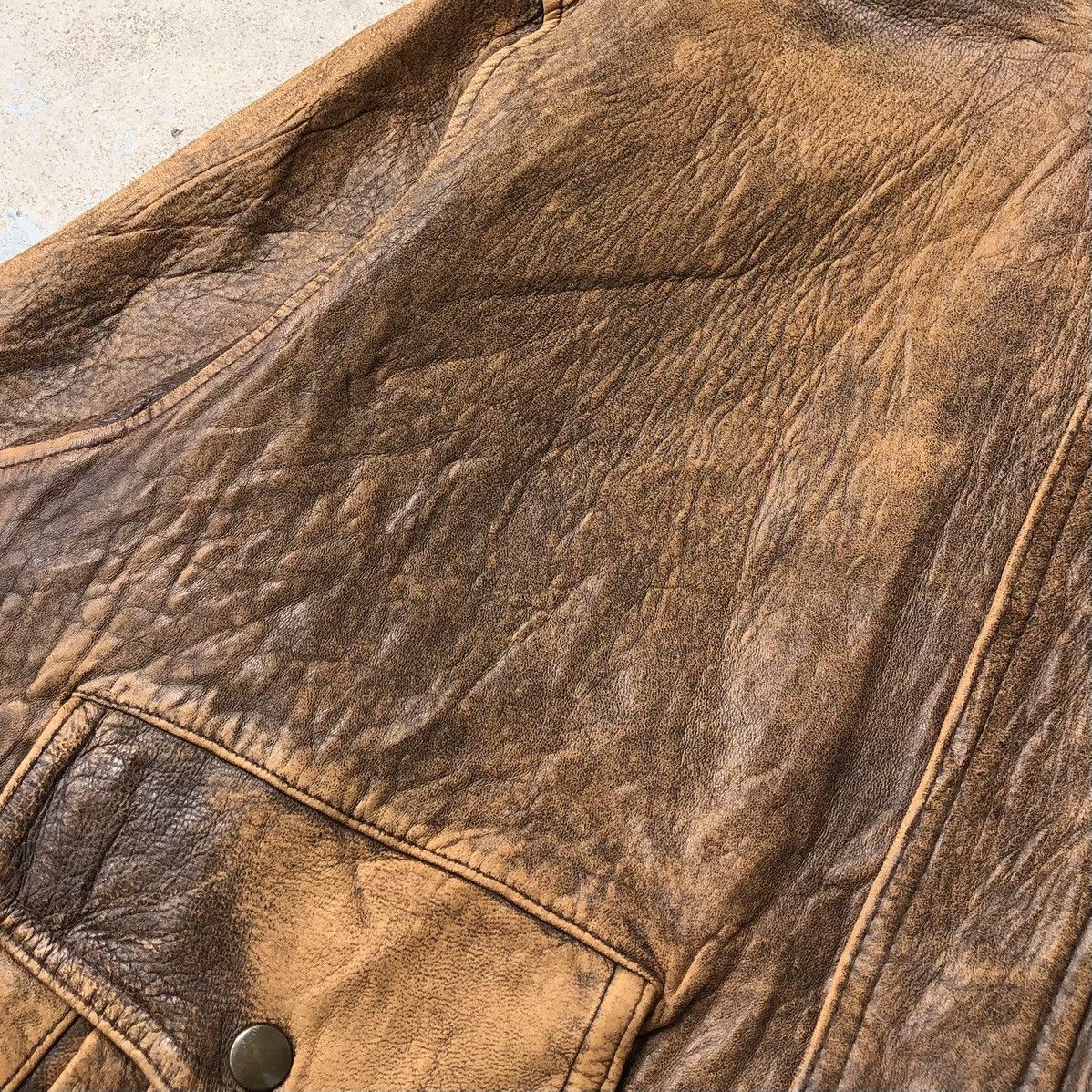 Vintage VTG Sheep Leather Flight Jacket Removable Sheeps Wool Collar Size US L / EU 52-54 / 3 - 8 Thumbnail