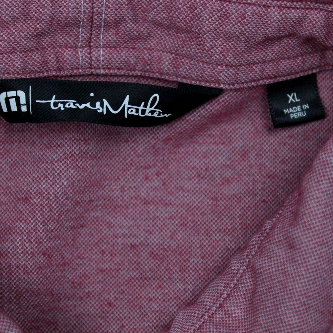 TravisMathew Travis Mathew Polo Shirt Men XL Pink Heather Pima Cotton Blend Golf S/S Pullover Size US XL / EU 56 / 4 - 7 Thumbnail