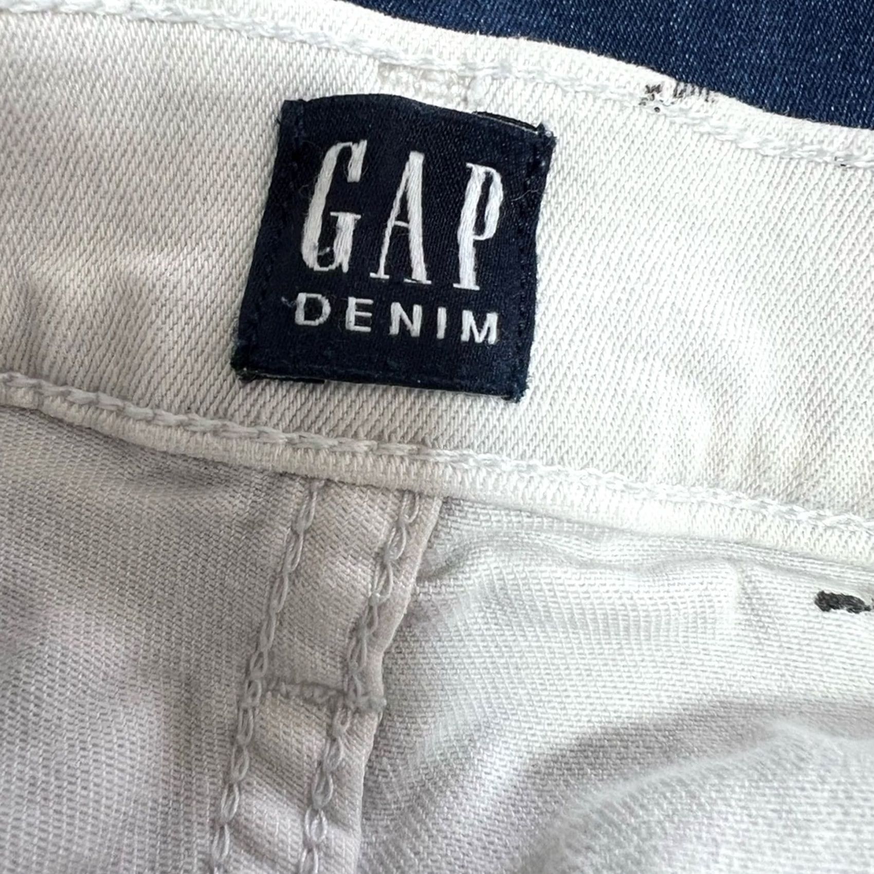 Gap VINTAGE Gap White Denim Jeans Men’s Straight 31x26 White Black Gold Abstract Paint Splatter Mens Jeans White Gap 31 26 Size US 31 - 6 Thumbnail