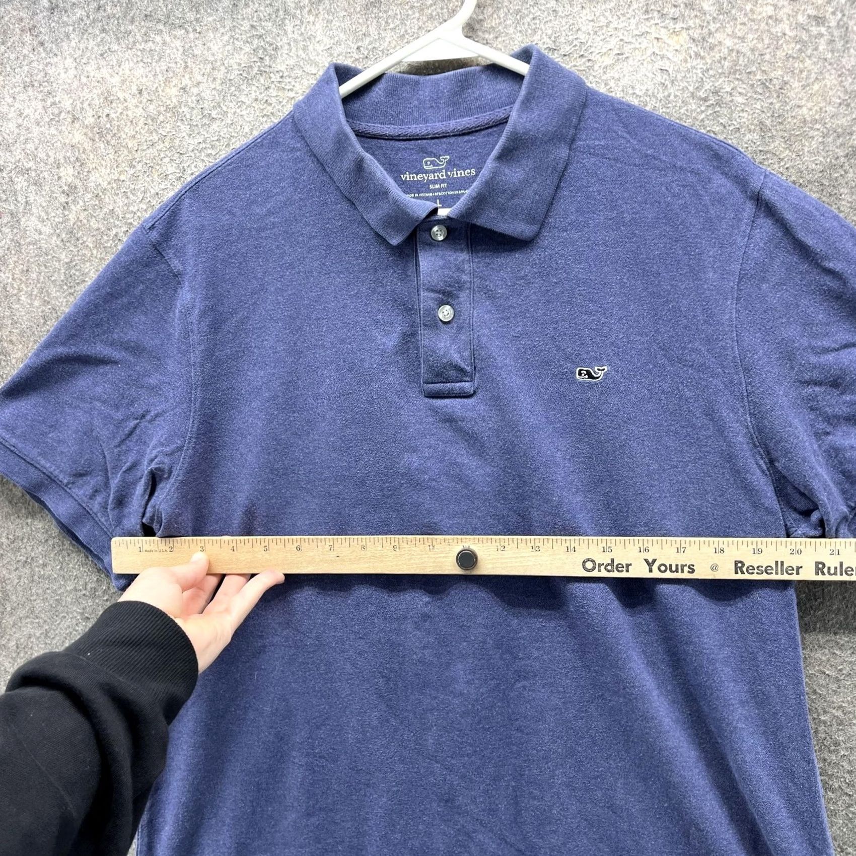 Vineyard Vines Vineyard Vines Polo Shirt Mens L Blue Slim Fit Cotton Spandex Whale Logo Polo Shirt Size US L / EU 52-54 / 3 - 7 Thumbnail