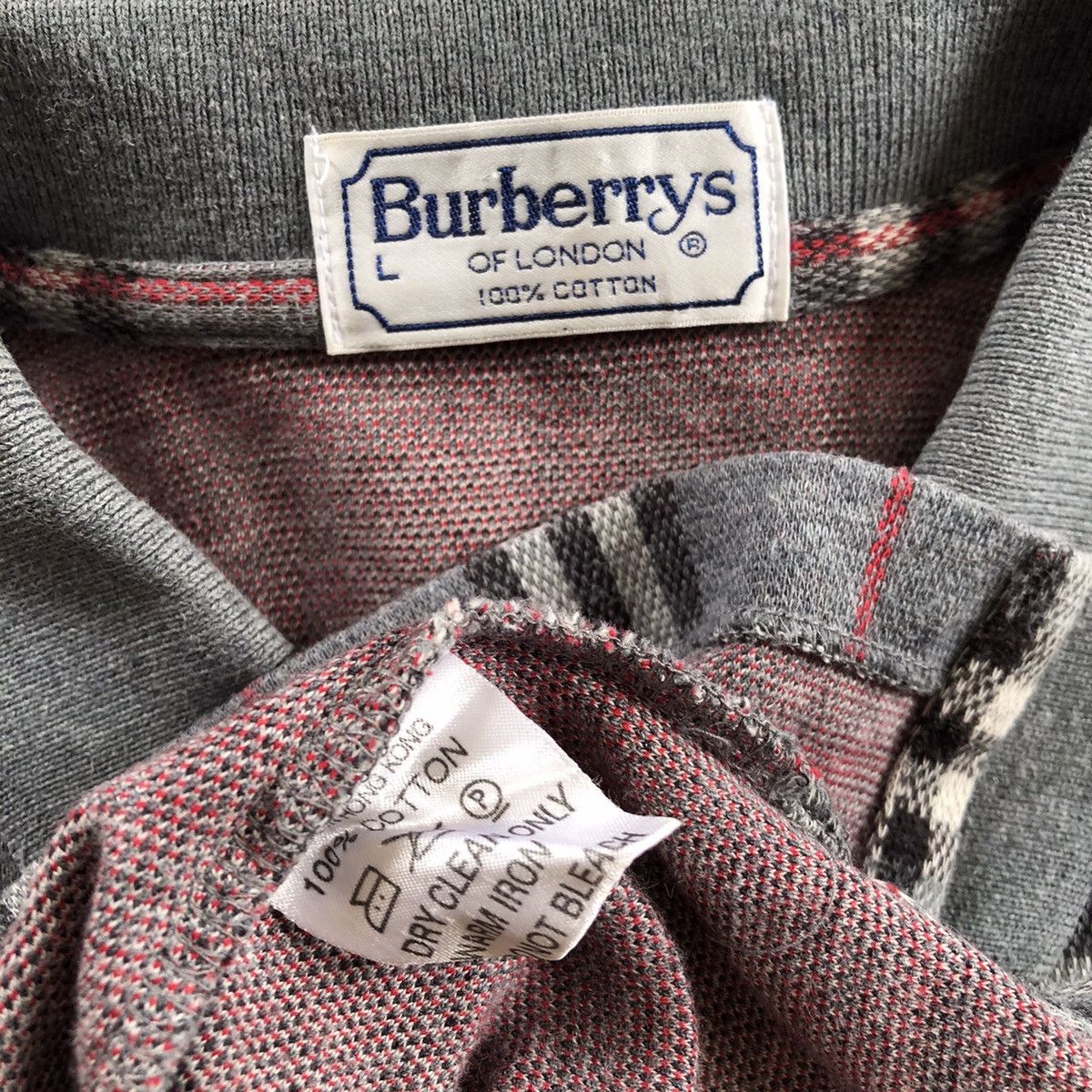 Burberry × Vintage BURBERRYS Nova Check Plaid Longsleeve Polo Size US L / EU 52-54 / 3 - 7 Thumbnail