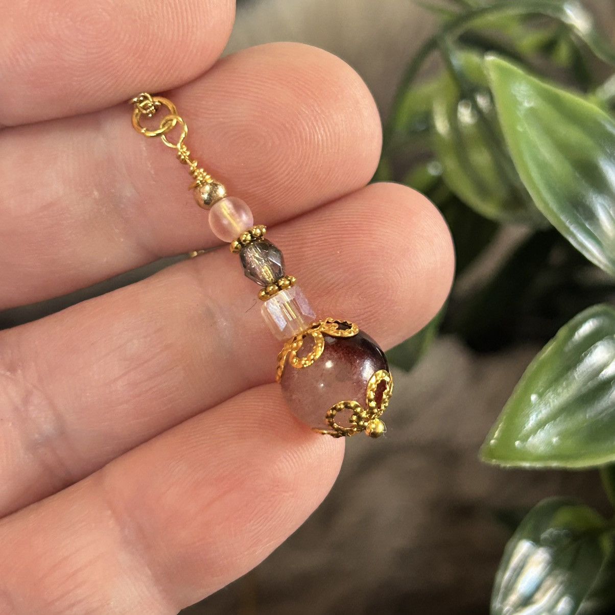 Handmade Handcrafted vintage bead faceted glass crystal drop necklace Size ONE SIZE - 1 Thumbnail