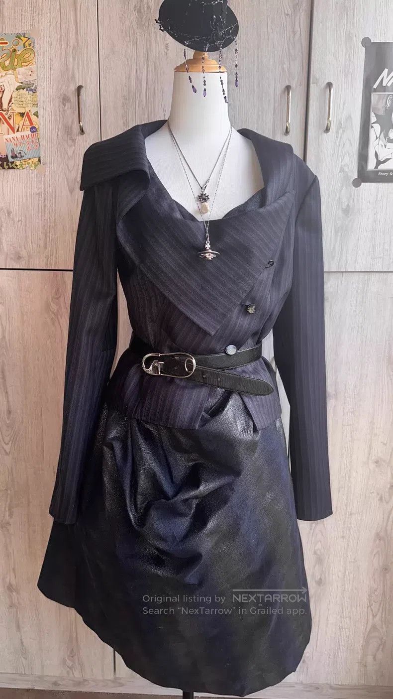 Vivienne Westwood Vivienne Westwood Irregular suit with dark green stripes, Size L / US 10 / IT 46 - 1 Thumbnail